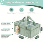 Organizador de Fraldas para Mudo, Cesto de Armazenamento para Fraldas e Lenços Umedecidos, Presente para Chá de Bebê, Organizador de Carro, Organizador de Fraldas, Armazenamento Portátil de Fraldas