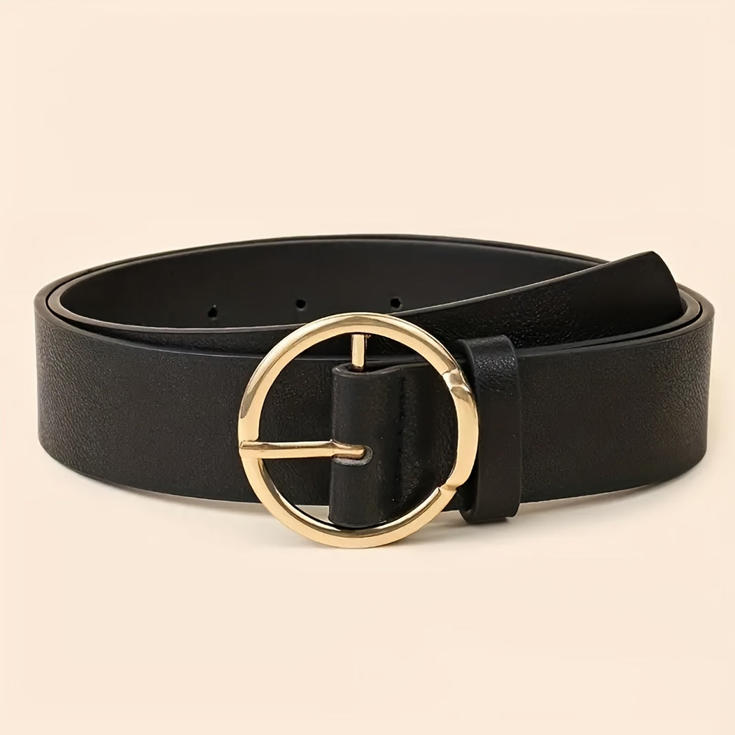 Um conjunto de três cintos minimalistas e elegantes para mulheres, cintos clássicos para jeans e vestidos, com um design que inclui três, dois e um fecho de metal, cintos de cor sólida elegantes, perfeitos para acessórios de cintura no dia a dia.