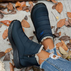 1 par de Botas Femininas para Inverno, Estilo Versátil com Forro Peludo, Design Leve e Bico Redondo, Fácil Calçar em Cano Curto, Ideal para Uso Externo, Confortável Durabilidade Quente - Tênis Elevação Ankle Boots & Snow Boots