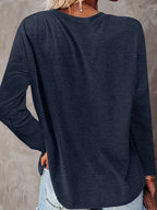 SHIMIDA Camiseta de Manga Longa com Estampa Elegante de Girassol - Blusa de Girassol e Folhas, Gola Redonda para Todas as Estações, Lavável na Máquina, Uso Casual e Sofisticado, Camisa Não Floral para Looks o Ano Todo (Compatível com prova virtual)