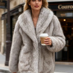Elegant Faux Fur Winter Coat for Plus Size Women