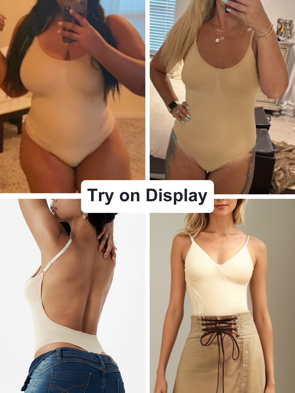 1 Peça Body Feminino Sem Costas com Controle de Barriga - Modelador Invisível e Sem Costura para Vestidos Internos & Casamento TE211