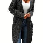 Elegant Hooded Women's Cardigan - Cozy Autumn/Winter Style