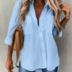 Effortless Elegance: Women's Relaxed Fit Button-Up Shirt
