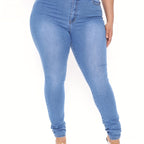 High-Waisted Skinny Jeans - Effortless Charm & Comfort