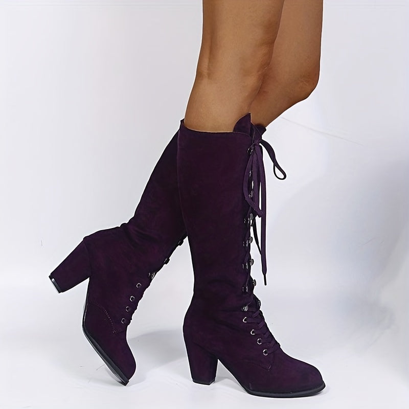 High Heel Lace-Up Winter Boots – Winter-Ready Style