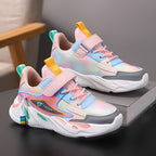 Sapatos de corrida leves para crianças - Sapatos de corrida para rapazes e raparigas com fecho, sola EVA antiderrapante - Sapatos respiráveis para crianças pequenas até aos primeiros adolescentes - Acento laranja/azul - Escola, parque infantil, desporto - Fecho fácil de colocar, calçado ativo para crianças, calçado elegante para crianças, ajuste confortável, calçado para crianças, escolares