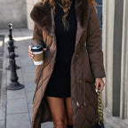 Warm Long Hooded Winter Coat with Faux Fur Lining