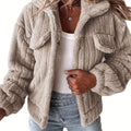 Cozy Faux Teddy Coat with Realistic Plush Collar