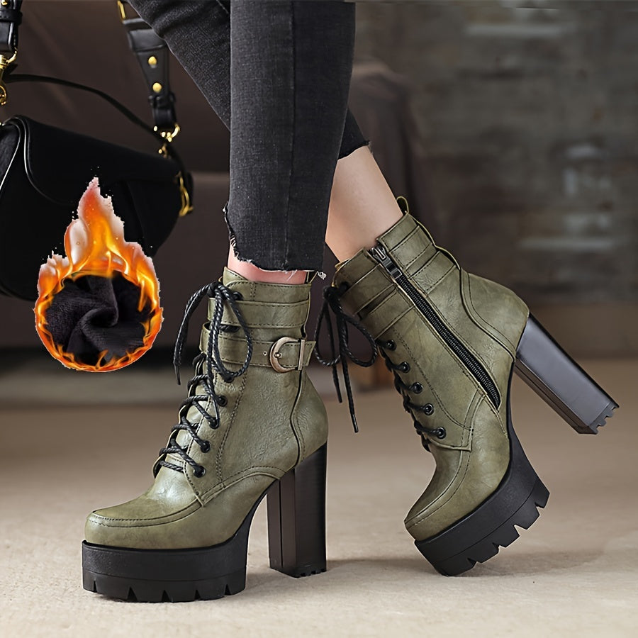 Side Zipper High Heel Winter Boots – Easy Wear & Comfortable Fit