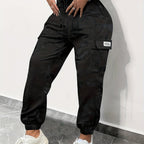 Women's Camouflage Cargo Pants with Drawstring Waist