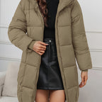 Elegant Hooded Long Winter Coat for Women