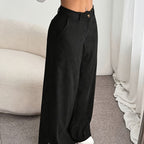 Elegant Wide-Leg Corduroy Trousers for Women
