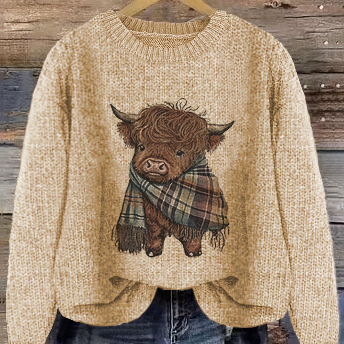 Chic Animal Print Round Neck Blouse