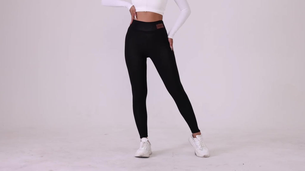 Etiqueta de Moda de Outono e Inverno: Meia-calça Justa e Confortável, Roupa Esportiva Feminina Quente e Altamente Elástica