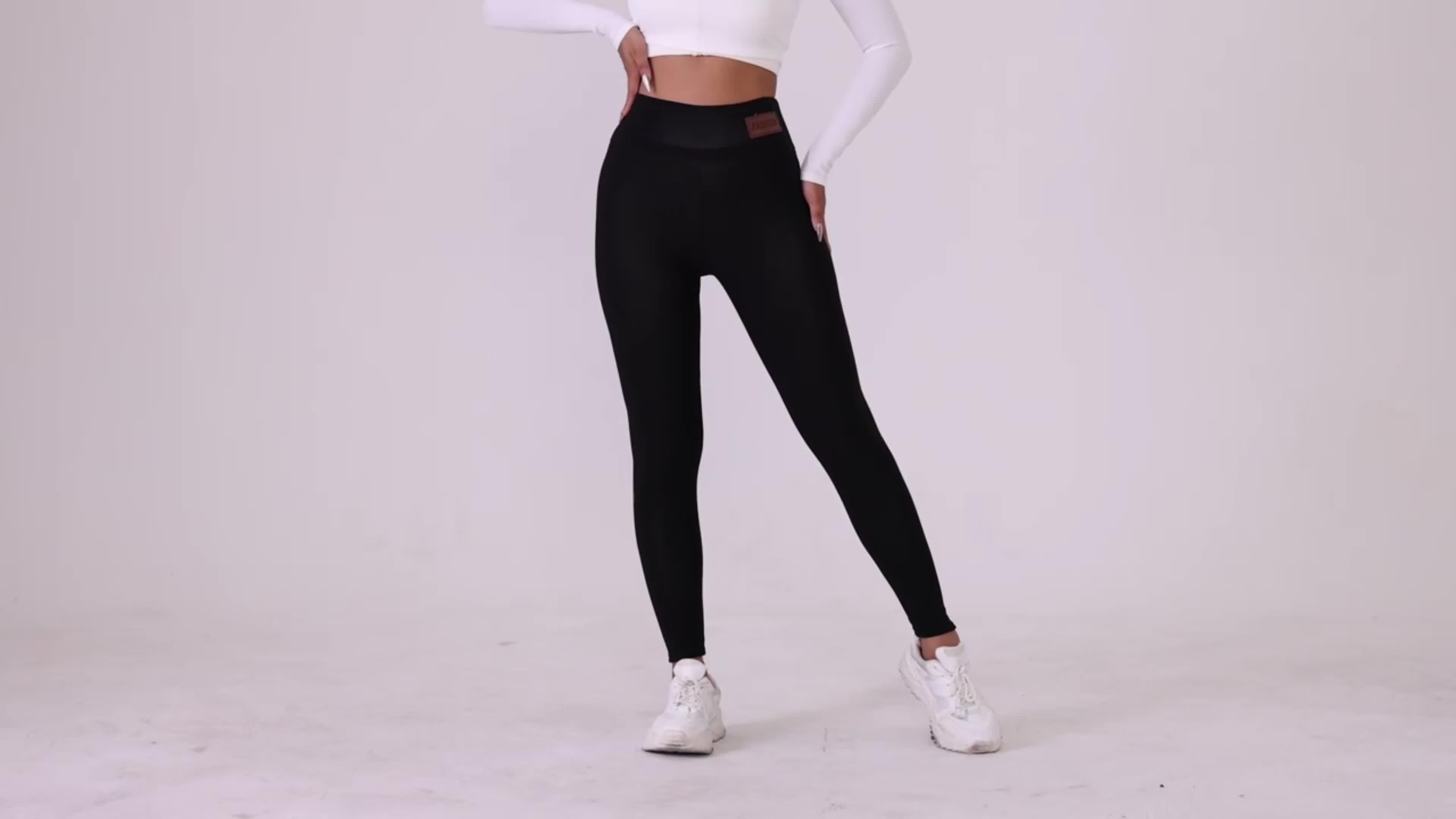 Etiqueta de Moda de Outono e Inverno: Meia-calça Justa e Confortável, Roupa Esportiva Feminina Quente e Altamente Elástica