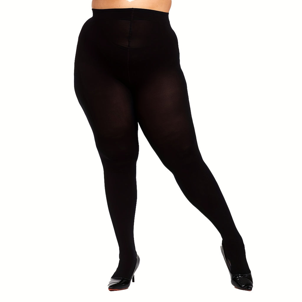 Pack de 2 Collants Térmicos de Tamanho Grande para Mulher - Leggings de Inverno Resistentes 80D, Cobertura de Comprimento Total, Lisos, Laváveis à Mão, para Clima Frio, Leggings de Inverno para Mulher, Collants de Tamanho Grande para Mulher