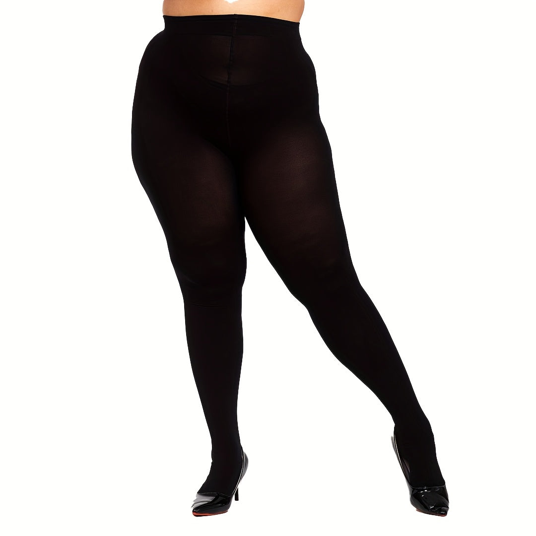 Pack de 2 Collants Térmicos de Tamanho Grande para Mulher - Leggings de Inverno Resistentes 80D, Cobertura de Comprimento Total, Lisos, Laváveis à Mão, para Clima Frio, Leggings de Inverno para Mulher, Collants de Tamanho Grande para Mulher