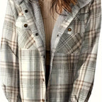 Chic Hooded Plaid Women's Jacket - Cozy Fall/Winter Style
