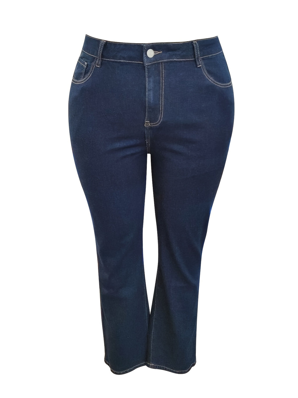 Calças Retas Elásticas Plus Size para Mulheres