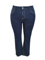 Calças Retas Elásticas Plus Size para Mulheres