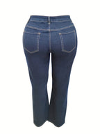 Calças Retas Elásticas Plus Size para Mulheres