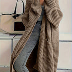 Elegant Long Sleeve Solid Color Women's Cardigan