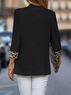 Blazer Elegante Preto para Mulheres Plus Size - Jaqueta com Gola Aberta e Mangas 3329, Lavável à Mão, Corte Versátil para Todas as Estações, Ideal para Uso Casual e Profissional no Escritório | Tecido Sem Elasticidade