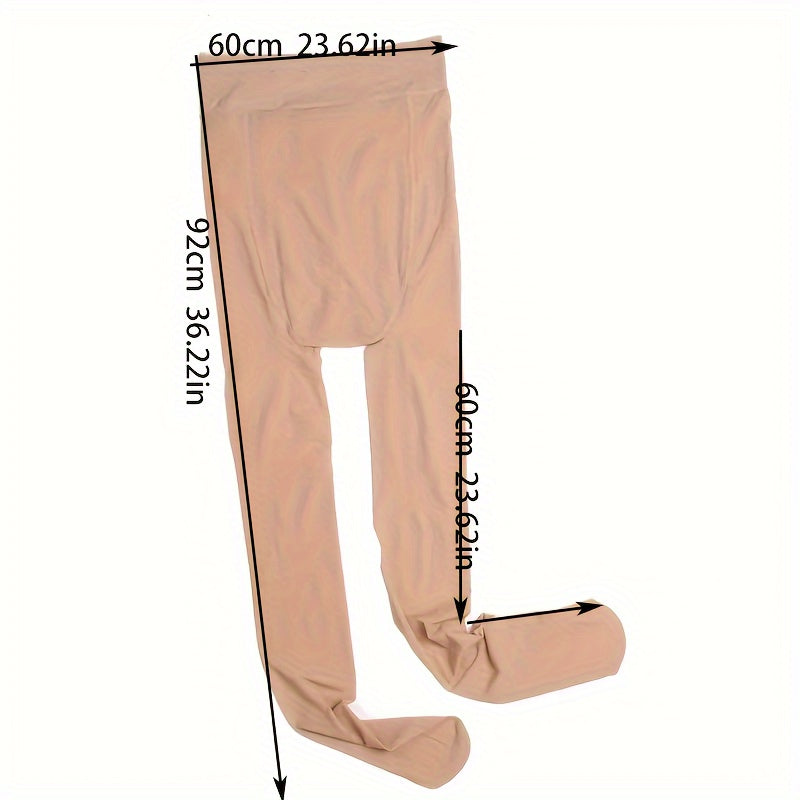 1 Par de Meias Extra Grandes de Óleo de Cavalo, Estilo Fino, Tamanho Grande para Mulheres Plus-Size, Meia-Calça Aurora de Alta Elasticidade e Afinamento