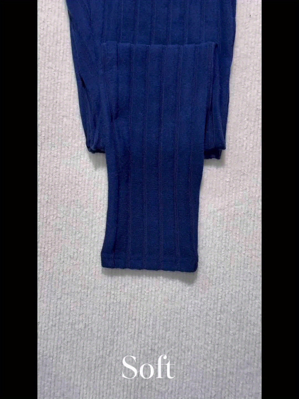 Leggings de cintura alta em cor sólida com cordão falso, com nervuras, Skinny Casual Stretchy Leggings para uso diário, Roupa de mulher