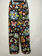 Calças largas estampadas, calças soltas casuais para primavera e verão, roupa de mulher