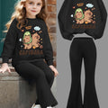 Adorable Dolphin Sweatshirt & Flare Pants Set for Girls