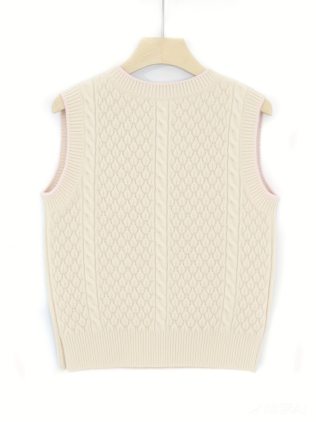 Suéter Feminino Floral - Colete de Malha Elástico, Sem Mangas para Eventos Casuais e Formais, Lavável na Máquina (Verde com Detalhes em Rosa/Azul/Roxo) - Suéter Elegante para Todas as Estações, Blusas Fofas