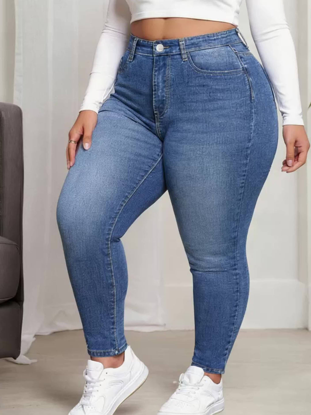 Calças jeans plus size femininas estilo novo para todas as estações, calça skinny elegante e casual. Calcas longas de moda em tamanhos grandes com alta elasticidade e conforto, ótima opção denim slimming que exibe um visual jovem moderno adequado a todos os tipos físicos