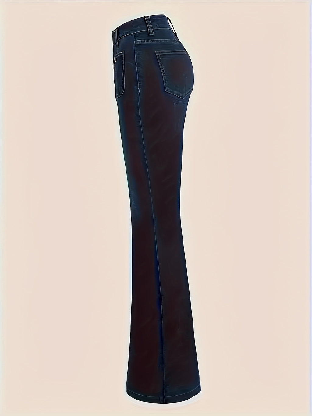 Calças Jeans Vintage Femininas de Cintura Alta Lavagem Azul Desgastada - Boca-de-sino com Fechamento Multi-Botoes, Calça Larga Elástica para Todos os Estilos Casual e Formal, Máquina de lavar & Limpeza a Seco Aceitavelmente, Cor Sólida no estilo Retro com Detalhes em Botões, Modelagem Estruturada Para TODOS Os Tipos Corporais, Roupa casual Chic e Versatil, Calças Jeans para Mulheres,Jeans de Cintura Baixa,Jeans Barrel para Mulheres,Calças Jeans Femininas,Jeans Para Mulheres,