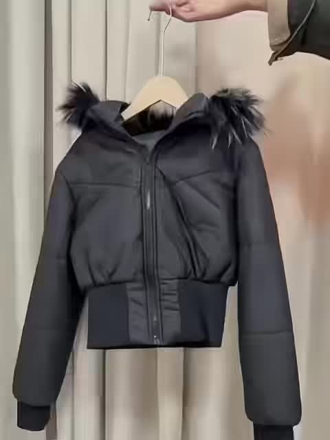 Casaco de Inverno Elegante para Mulher - Casaco de Manga Comprida com Fecho de Zíper Frontal, Tecido Sem Elasticidade, Roupa Exterior Chique para Eventos Diários e Formais - Casaco de Clima Frio de Fácil Cuidado para Mulheres