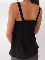 Top de tanque com decote em V sólido, top de tanque sem mangas e sexy para o verão, roupas femininas