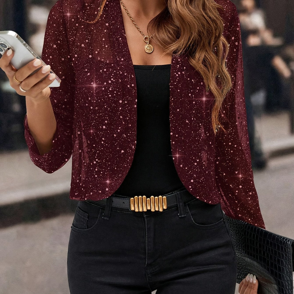Timeless Glitter Cardigan Blazer - 3/4 Sleeve