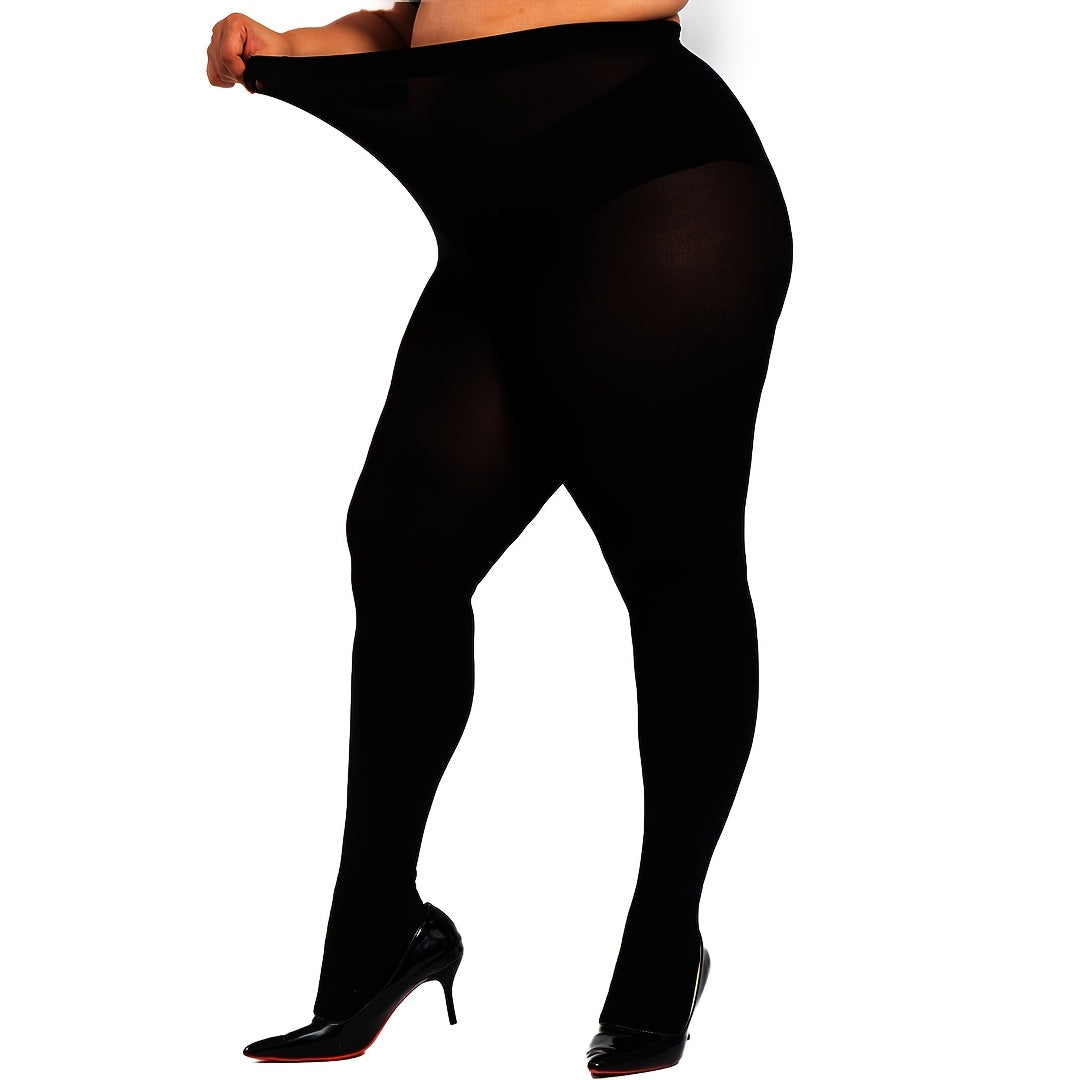 Pack de 2 Collants Térmicos de Tamanho Grande para Mulher - Leggings de Inverno Resistentes 80D, Cobertura de Comprimento Total, Lisos, Laváveis à Mão, para Clima Frio, Leggings de Inverno para Mulher, Collants de Tamanho Grande para Mulher