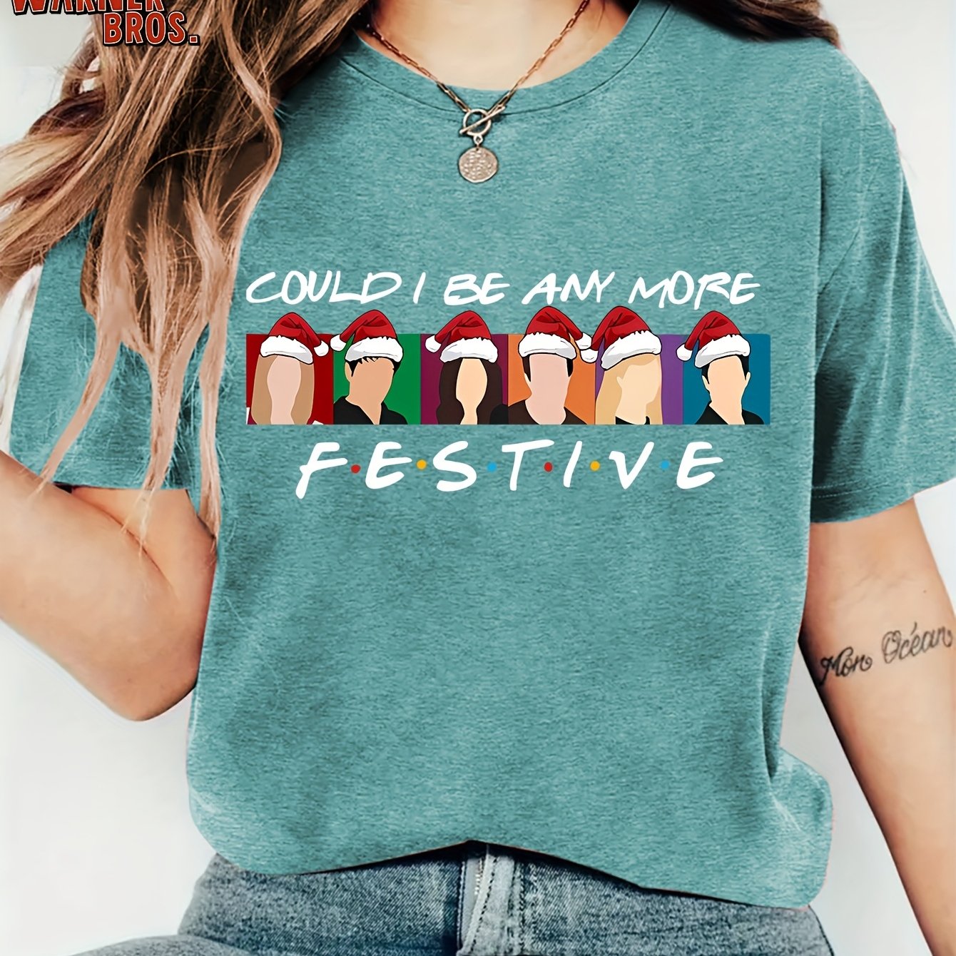 Festive Cartoon Christmas Women's T-Shirt