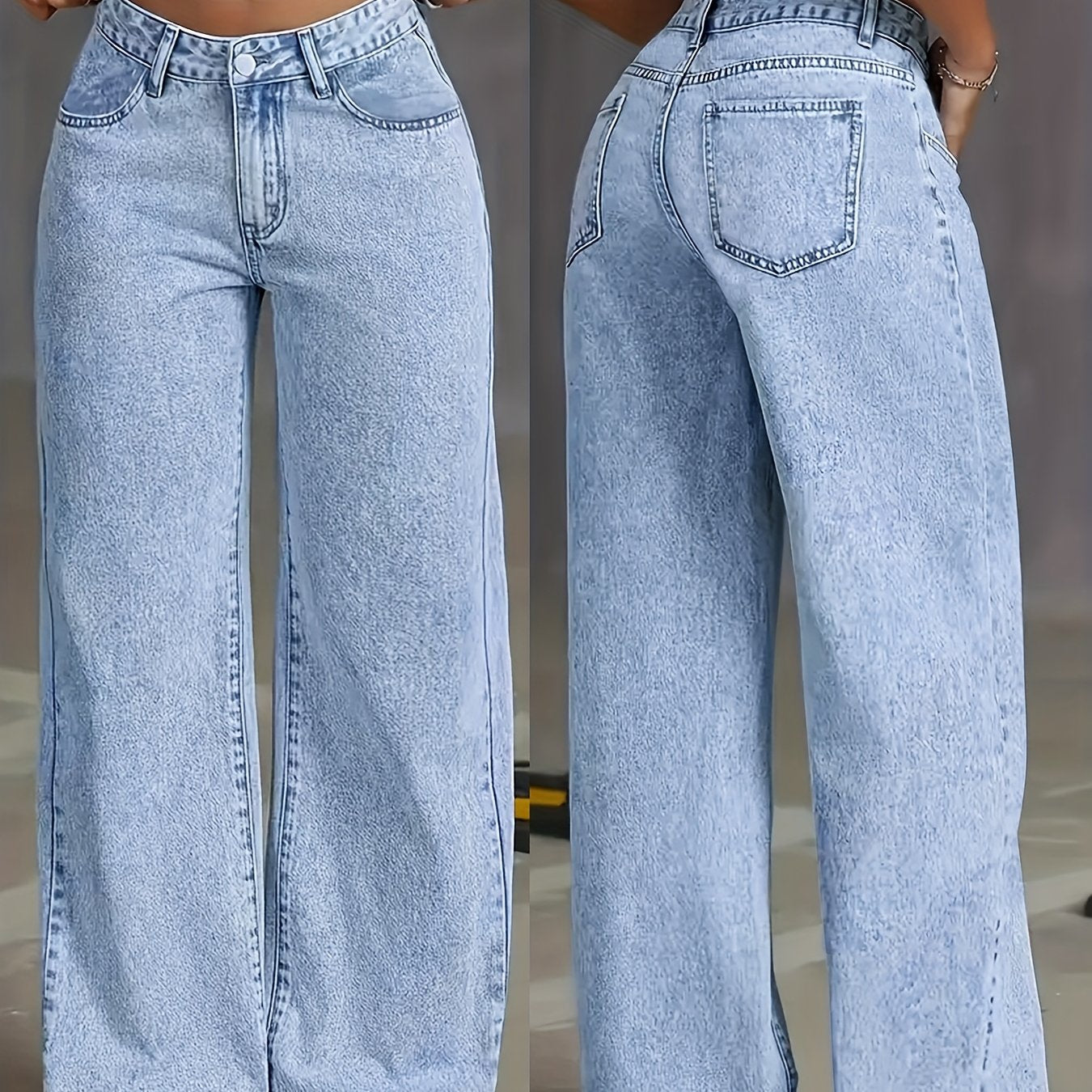 Effortless Chic Wide-Leg Jeans with Tummy Control