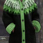 Cozy Plus Size Hooded Cardigan with Mountain Gradient