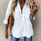 Effortless Elegance: Women's Relaxed Fit Button-Up Shirt