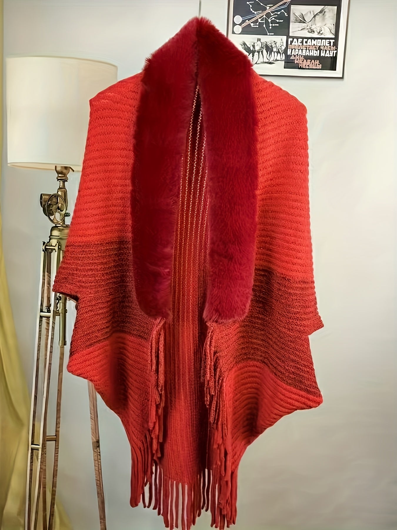 Xaile Elegante Assimétrico Feminino - Cachecol de Inverno Macio e Quente com Rosa Pastel/Roxo, Xaile Formal e para o Dia a Dia para Todas as Estações para Festas, Roupa Casual - Acessório de Moda Feminino de Fácil Cuidado, Acessório de Festa, Cobertura Elegante, Padrão Geométrico