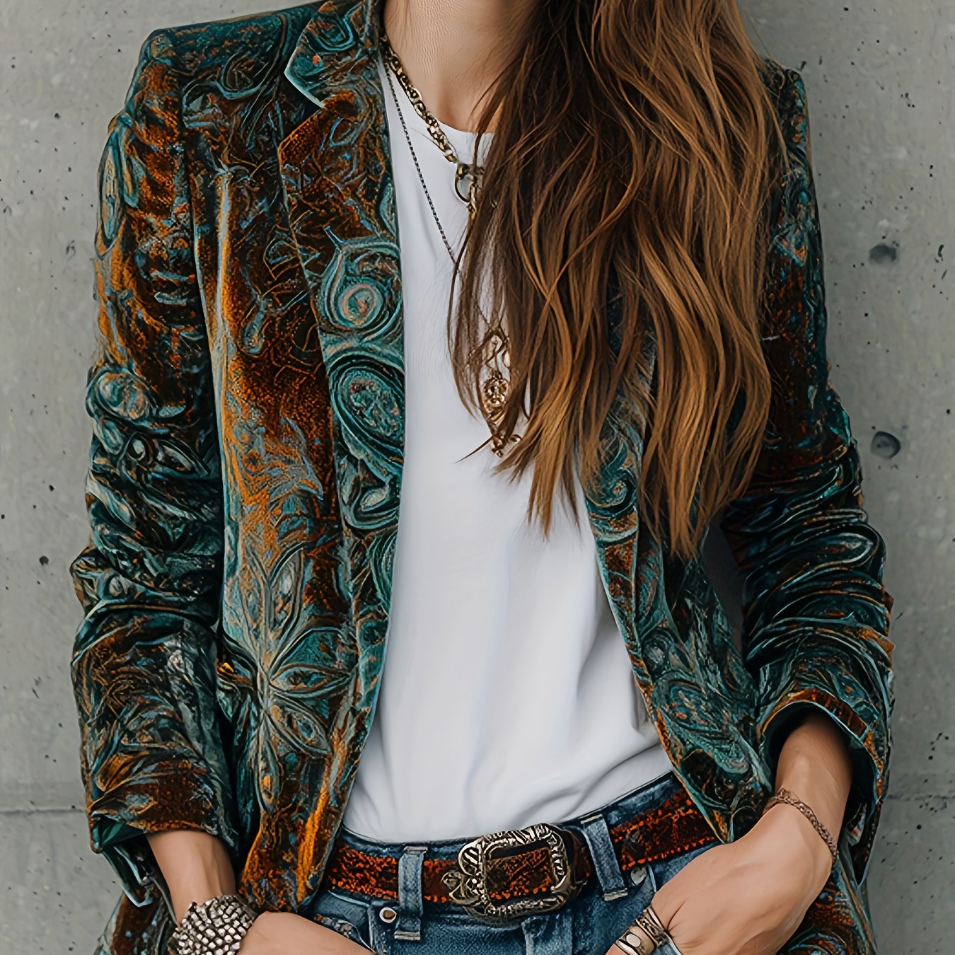Women's Autumn Floral Blazer - Effortless Charm