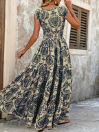 Elegant Floral Dress with V-Neckline