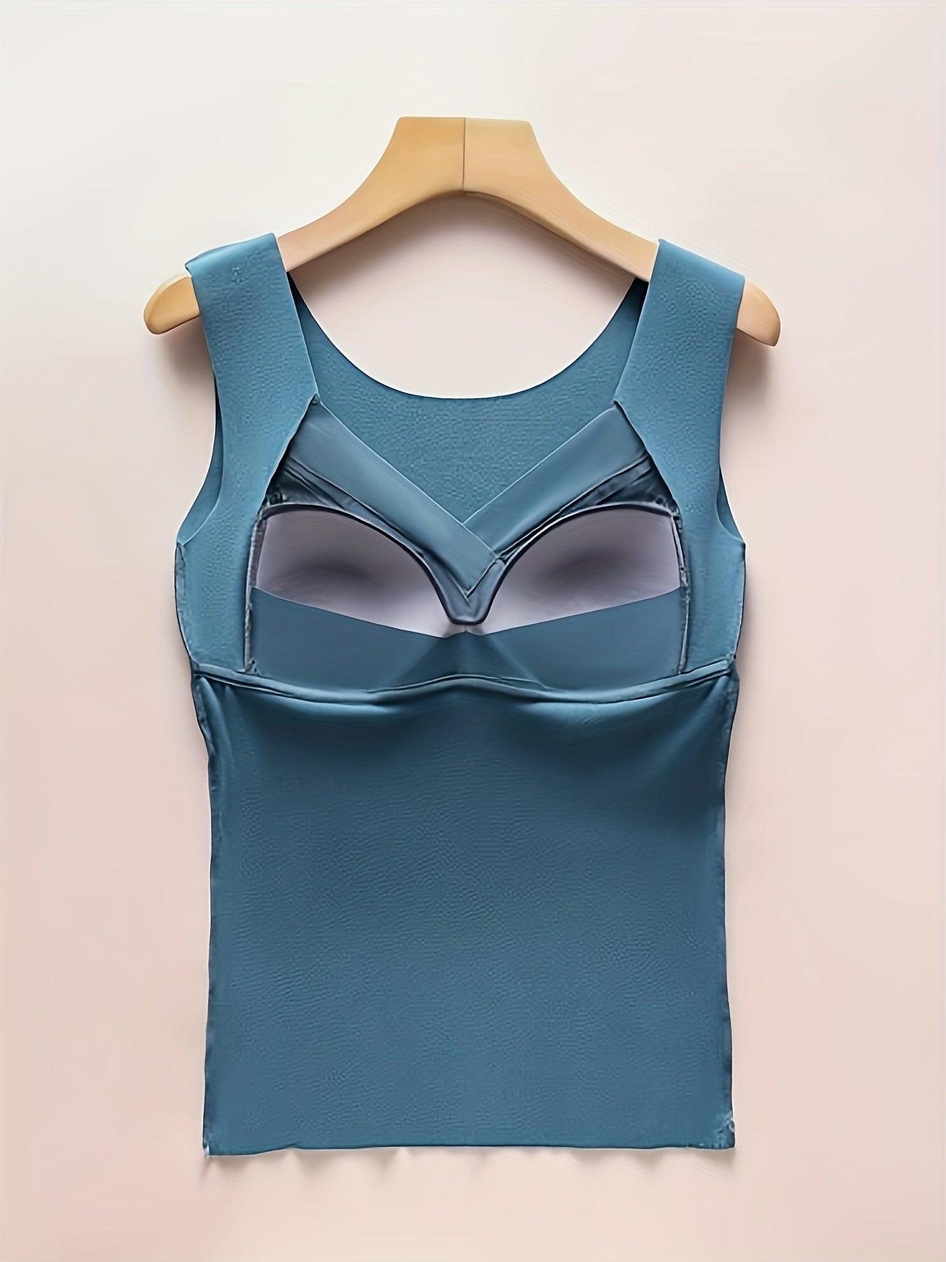 Conjunto de 2 Tops de Camisola Térmica de Veludo para Mulher com Soutien Incorporado, Elegante Top de Alças com Decote em V de Renda, Camisola Modeladora Quente de Inverno Forrada a Pelúcia sem Mangas - Preto & Bege