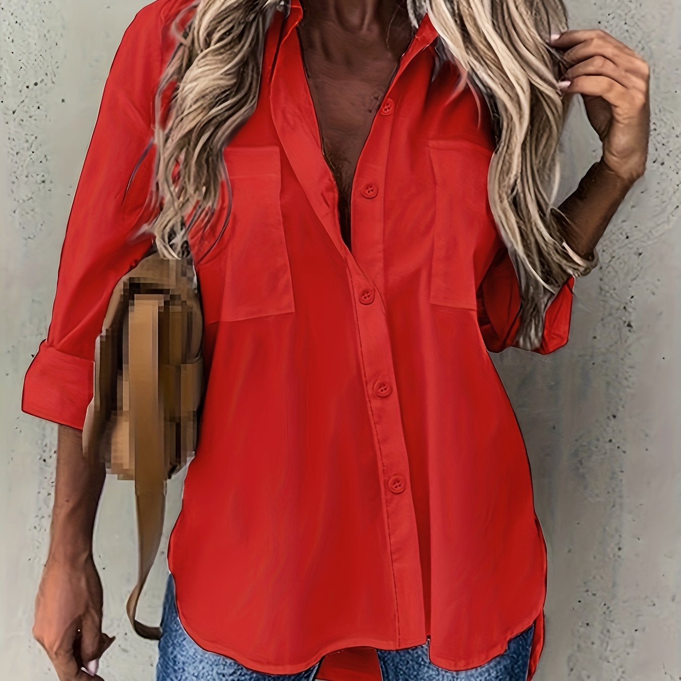 Effortless Elegance: Women's Relaxed Fit Button-Up Shirt