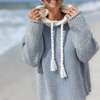 Elegant Women's Hoodie Sweater - Soft Semi-Transparent Knit