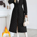 Elegant Quilted Long Coat - Warmth Meets Style